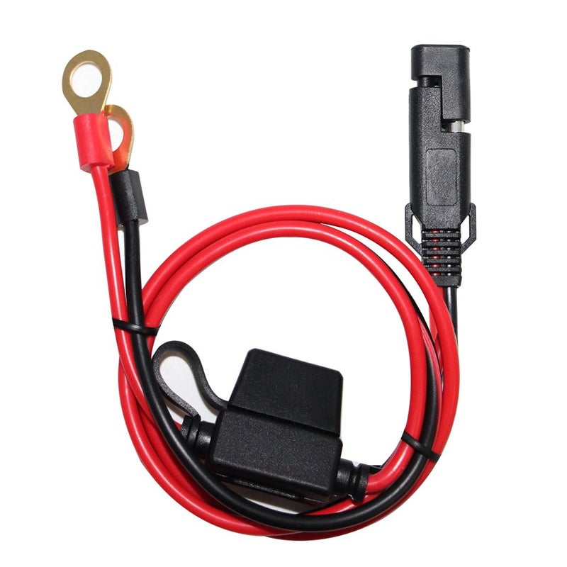 SPARKING 2FT SAE to Ring Terminal Harness Quick Connect/Disconnect Ring Terminal Assembly, 10A Fuse(2FT) - Image 1